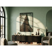 Mova Dizayn Minimalist Dikey Çerçeveli Geometrik Şehir Silüeti Figürlü Dekoratif Metal Tablo