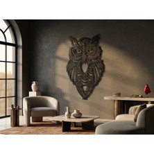 Mova Dizayn Desenli Baykuş Tasarımlı Hayvan Figürlü Metal Dekoratif Modern Duvar Tablosu Ev ve Ofis Için