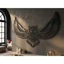 Mova Dizayn Desenli Baykuş Tasarımlı Hayvan Figürlü Metal Dekoratif Modern Duvar Tablosu Ev ve Ofis Için