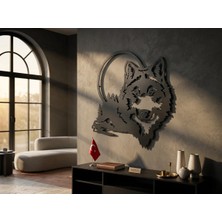 Mova Dizayn Bozkurt Silüeti Tasarımlı Hayvan Figürlü Metal Dekoratif Modern Duvar Tablosu Ev ve Ofis Için