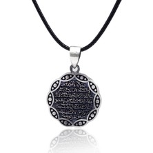Midyat Nurtaş Gümüş Ayet-El Kürs-I Dualı Tırtıklı Model 925 Ayar Gümüş Erkek Kolye 201025697