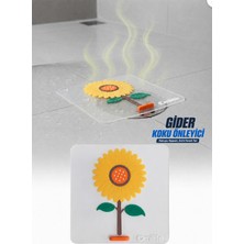 Omilife Ayçiçeği Kare Silikon Kötü Koku Önleyici Gider Kapağı Banyo Mutfak Balkon Lavabo Tıpası 14,5 cm