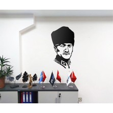 Mova Dizayn Atatürk Silüeti Portresi Tasarımlı Dekoratif Metal Duvar Tablosu