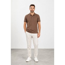 Sabri Özel Merserize Polo Yaka Erkek T-Shırt S25S23BT010-KAHVE
