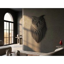 Mova Dizayn Desenli Baykuş Tasarımlı Hayvan Figürlü Metal Dekoratif Modern Duvar Tablosu Ev ve Ofis Için