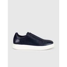 Cabani Lacivert Hakiki Deri Erkek Casual Sneaker