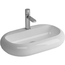 Newarc Elıps Oval Tezgah Üstü Batarya Delikli Lavabo 65X45 cm