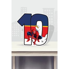 Neşeli Günlerim Spiderman Örümcek Adam Temalı Ayaklı Rakam Pano - 10 Yaş (40 Cm)