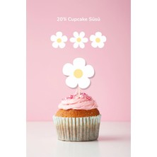 Neşeli Günlerim Papatya Temalı Doğum Günü Kürdanlı Cupcake Süsü 20'li
