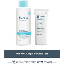 The Purest Solutions Parlama Karşıtı Koruma Seti: Micellar Makyaj Temizleme Suyu 400ml& Mat Bitişli Güneş Kremi 50ml