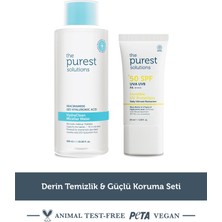 The Purest Solutions Derin Temizlik& Güçlü Koruma Seti: Micellar Makyaj Temizleme Suyu 400ml& Güneş Kremi SPF50+ 50ml