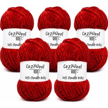 Kadife El Örgü Ipliği Soft Chenille Bulky 5'li Paket, 5X100 Gr. 120 Mt. %100 Mikro Polyester