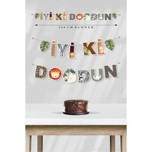 Neşeli Günlerim Safari Temalı Iyi Ki Doğdun Banner *kalın Kağıt 180 cm