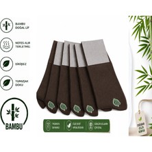 Abani Classic 6 Çift Çorap Kahverengi Dikişsiz Bambu Terletmez Premium Mevsimlik Lüks Erkek Çorap