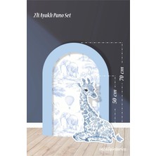 Neşeli Günlerim 2'li Ayaklı Pano Seti Safari Mavi, Oturan Zürafa Temalı / 70 cm - 50 cm