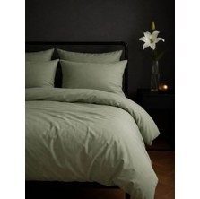 Tabu Home %100 Pamuklu Düz Boya Sage Green Çift Kişilik Nevresim Seti