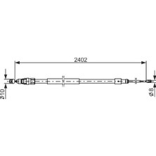 Bosch El Fren Teli Arka Sağ/sol Peugeot Partner 08> Cıtroen Berlıngo 08> 2402MM