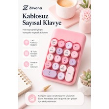 Zilvana Klyvera Mofii Kablosuz Sayısal Tuş Takımı USB Alıcılı Numpad Pembe Siyah