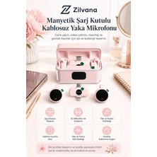 Zilvana Sorixa Manyetik Şarj Kutulu Kablosuz Yaka Mikrofonu Type-C Lighting Uyumlu