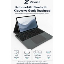 Zilvana Touchpadli Katlanabilir Bluetooth Klavye Kılıflı Taşınabilir Ofis Klavyesi