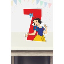 Neşeli Günlerim Pamuk Prenses Temalı 7 Yaş Ayaklı Rakam Panosu - 7 Yaş (40 Cm)