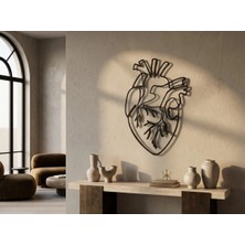 Mova Dizayn Modern Metal Anatomik Kalp Duvar Tablosu Soyut Line Art Salon Ofis Duvar Dekoru