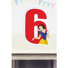 Neşeli Günlerim Pamuk Prenses Temalı 6 Yaş Ayaklı Rakam Panosu - 6 Yaş (40 Cm)