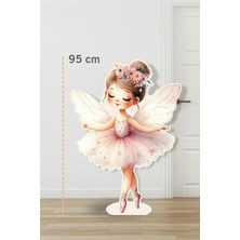 Neşeli Günlerim Peri Kızı Çiçekli Taç Soft Pink 95 cm Ayaklı Pano | Dekor | Pink | Pembe