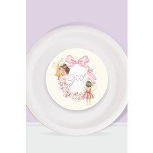 Neşeli Günlerim Peri Kızı Temalı Doğum Günü Seti Tabak Sticker (Etiket) 15'li