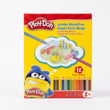 Play-Doh Jumbo Üçgen Kuru Boya 12 Renk Dayanıklı ve Kolay Kullanım için Çocuklar