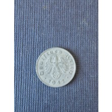 Edi Antik 1942 Tarihli Reich Pfenning. 1.5cm Çap, Orijinal DÖNEÖ.1942 Yılına Ait, Üzerinde Çift Başlı Kartal Sembolü Bulunan.