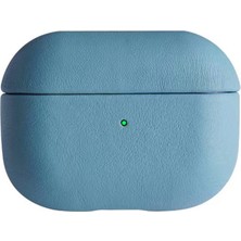 Aslanoğlu Store Airpods Pro 2 (2.nesil) 405 Deri Kılıf - Sierra Blue