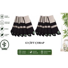 Abani Classic Erkek Çorap Soket Uzun Siyah Mevsimlik Bambu Klasik Düz Çorab 12 Çift