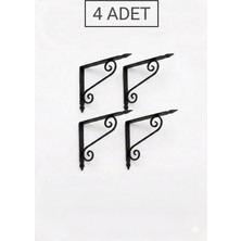 RafAks 13X19 Siyah 4 Adet Metal L Ayak Raf Tutucu Rafaltı