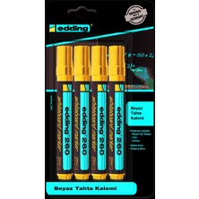 Edding Mavi Yazı Tahtası Kalemi 260 4'lü Set 1.5-3mm Kalınlıkta Hızlı Kuruyan Mürekkep