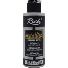 Rich Metalik Akrilik Boya 120 ml Gümüş Renk ile Çok Yönlü Sanat Projeleri için Uygun