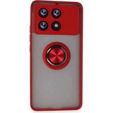 Aslanoğlu Store Xiaomi Poco X6 Pro Kılıf Montreal Yüzüklü Silikon Kapak - Kırmızı