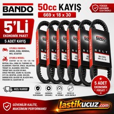 Bando 50CC Scooter Varyatör Kayışı 669X18X30 Arora Kuba Mondial Rks 50 80 100 125 150 Uyumlu 5'li Set