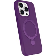 Aslanoğlu Store Iphone 15 Pro Max Regal Magsafe Standlı Kapak - Derin Mor