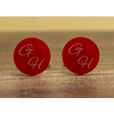 Hediye Shop 2 Harfli Gümüş Kaplama ve Pleksi Kol Düğmesi
