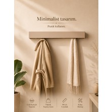 Unisoft Portmanto Metal Duvar Askılığı Elbise Askılığı Vestiyer Askılık Gizli Kancalı Antre Hol Mont Çanta Havlu Askısı Beyaz 80 Cm Berlin Cappucino