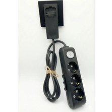 Gündüz Elektromarket Ultra Ince Fişli Uzatma Kablosu 3’lü Anahtarlı (1,5m)Dar Alanlar Için Şık ve Pratik Çözüm!