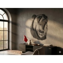 Mova Dizayn Desenli Boz Ayı Tasarımlı Hayvan Figürlü Metal Dekoratif Modern Duvar Tablosu Ev ve Ofis Için