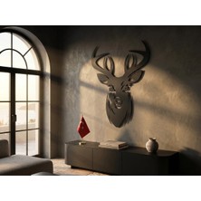 Mova Dizayn Desenli Geyik Tasarımlı Hayvan Figürlü Metal Dekoratif Modern Duvar Tablosu Ev ve Ofis Için