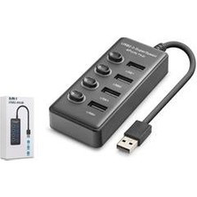 Hadron HDX7048 USB Hub 2.0 480Mbps 4x USB-A 4 Port Switch’li Çoklayıcı Siyah