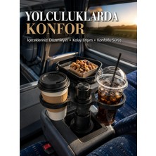 Toyigoo Araç Bardaklık Genişletici Çift Bardak Tutucu ve Tepsili Düzenleyici - Lisinya
