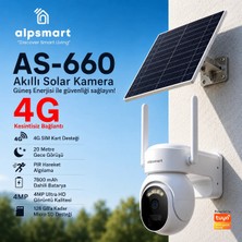 Alpsmart AS660 4g Solar 4mp Güvenlik Kamerası Güneş Enerjili Tuya Uyumlu