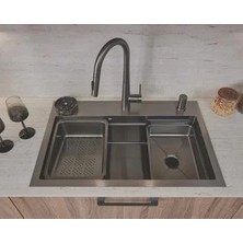 Hafele Fountain Eviye ve Armatür Seti Titanyum