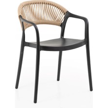 Retro Art Sole Rattan Ipli Balkon ve Kafe Sandalyesi 2'li Set| Bahçe Sandalyesi