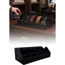 Omilife Siyah 10 Bölmeli Organizer Dolap İçi Düzenleyici – Çok Amaçlı Kemer Çorap Takı Makyaj